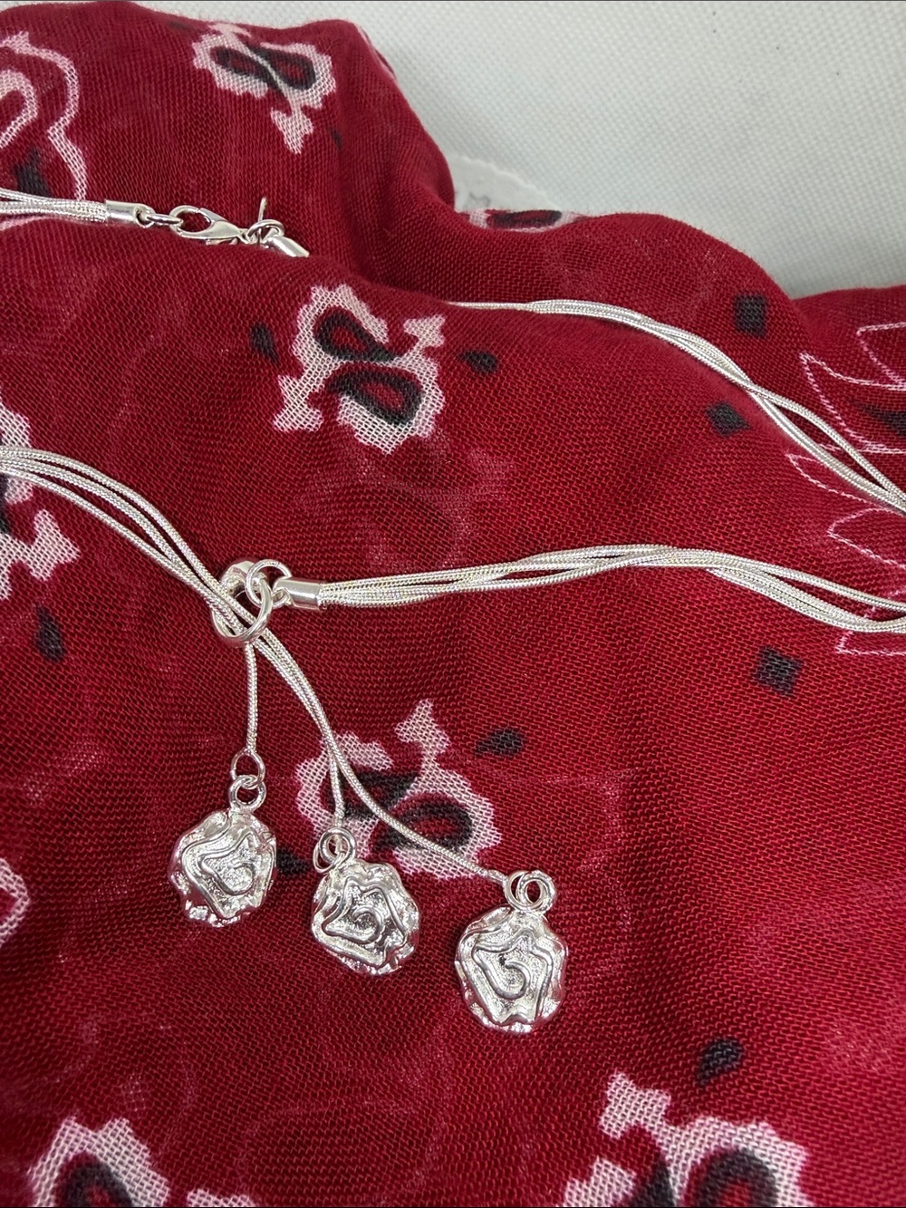 925 Sterling Silver Floral Lariat Necklace – Southwestern Romantic versatile